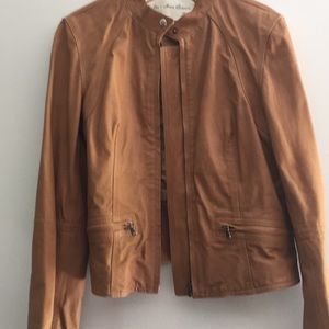 DKNY leather biker style light weight leathet coat